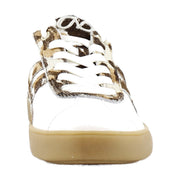 Warm White Leather/Brown Cow Print