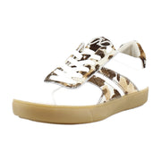 Warm White Leather/Brown Cow Print