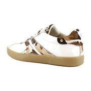 Warm White Leather/Brown Cow Print