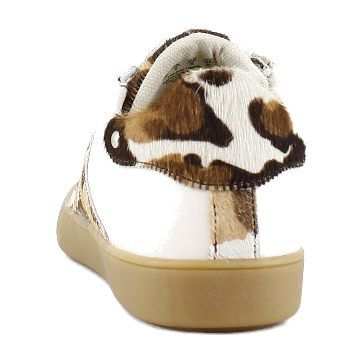 Warm White Leather/Brown Cow Print