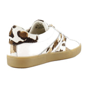 Warm White Leather/Brown Cow Print