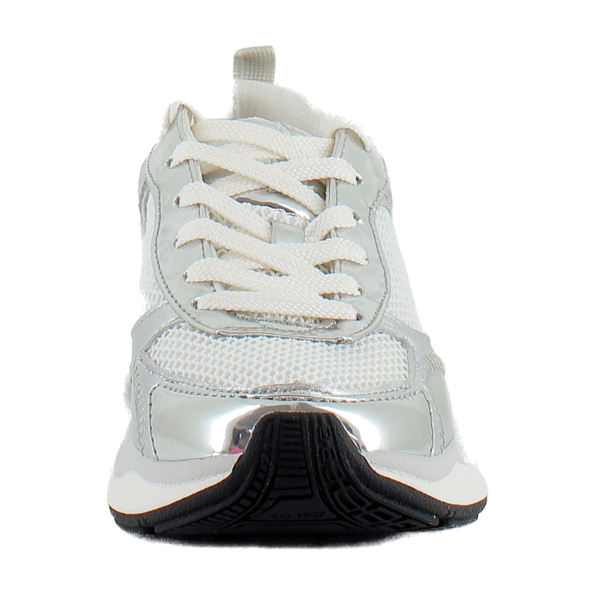 White Mesh/Silver Leather