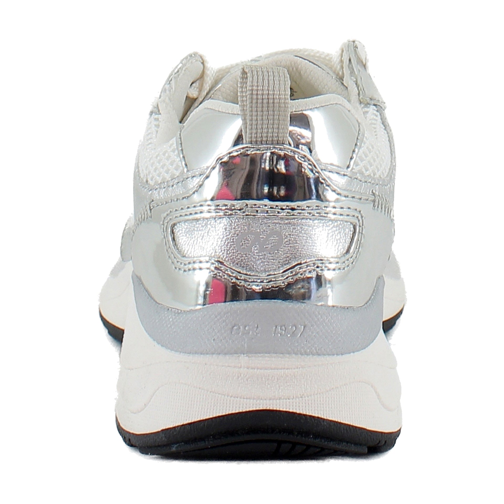 White Mesh/Silver Leather