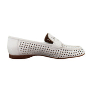 White Perforated Leather