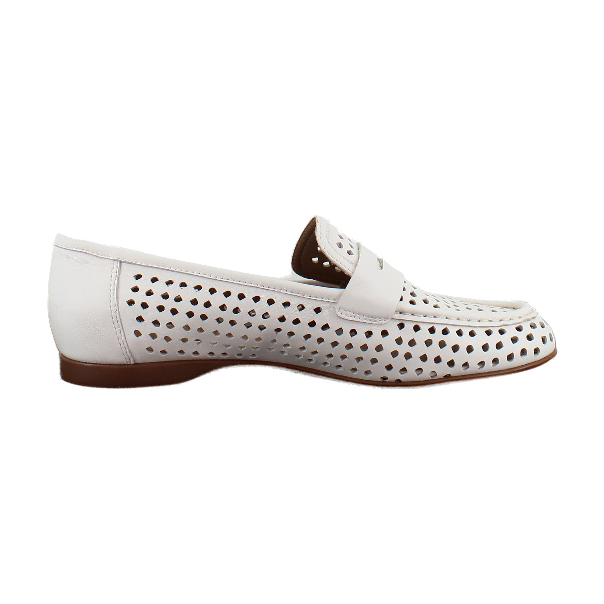 White Perforated Leather