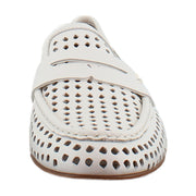 White Perforated Leather
