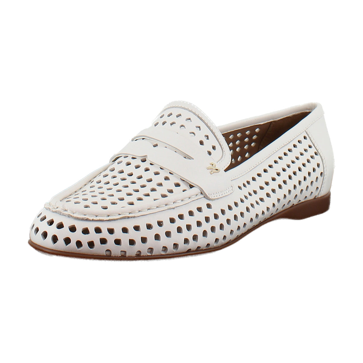 White Perforated Leather