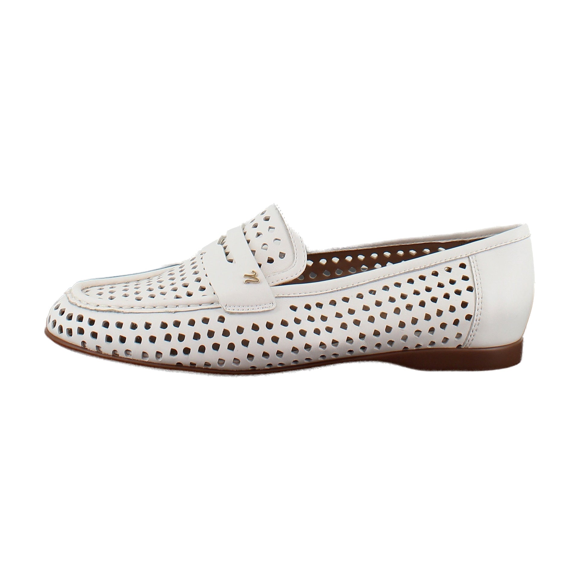 White Perforated Leather