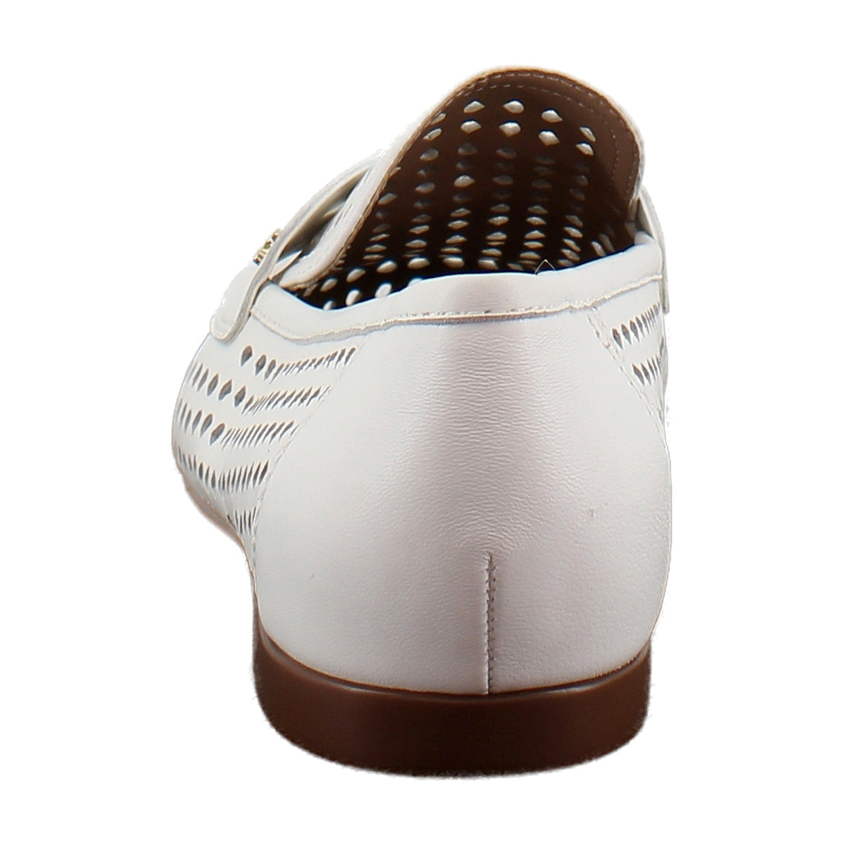 White Perforated Leather