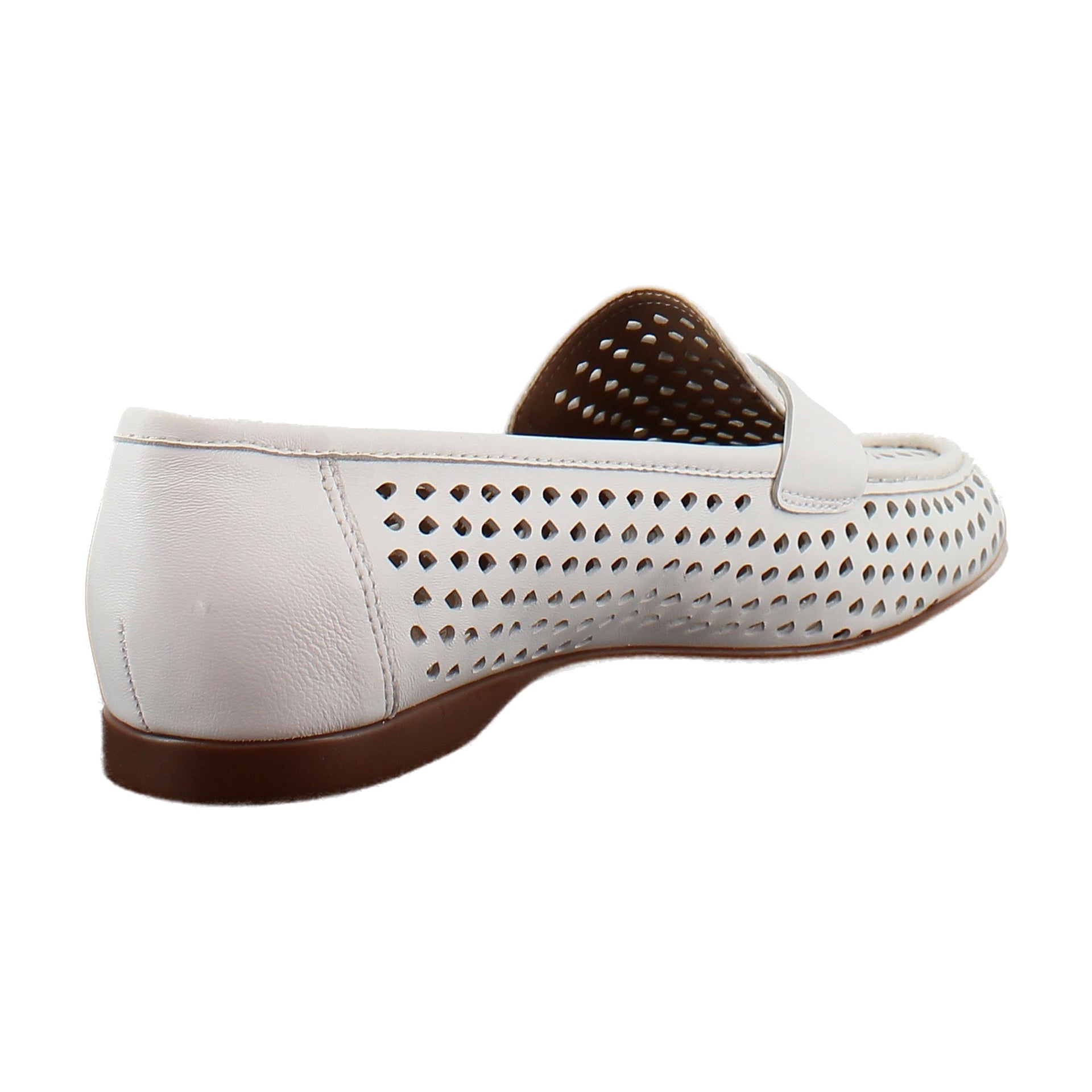 White Perforated Leather