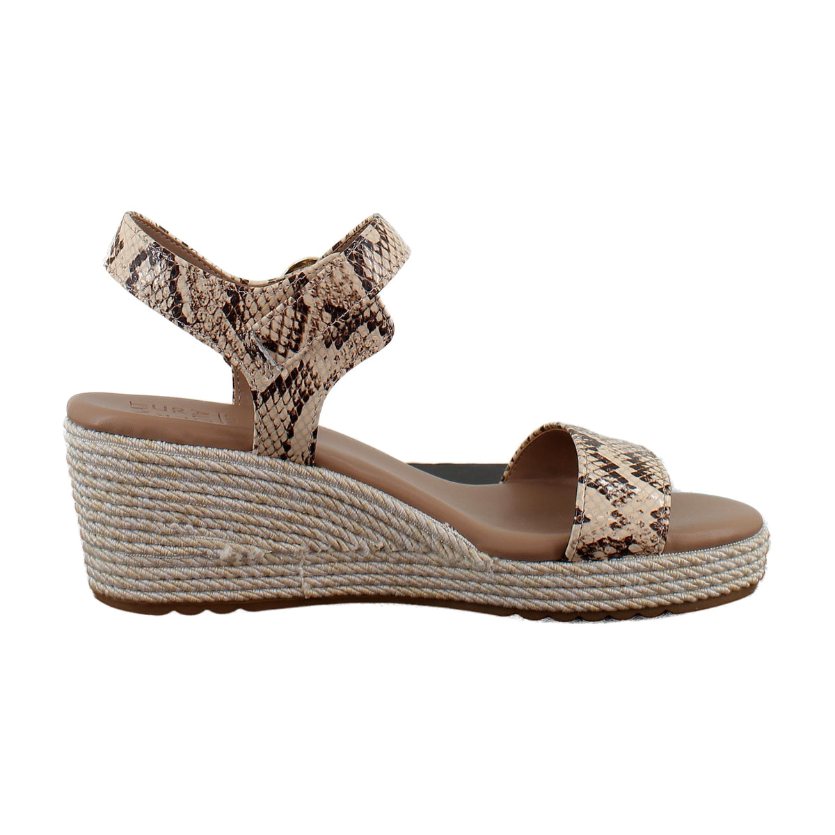 Beige Snake Print Leather