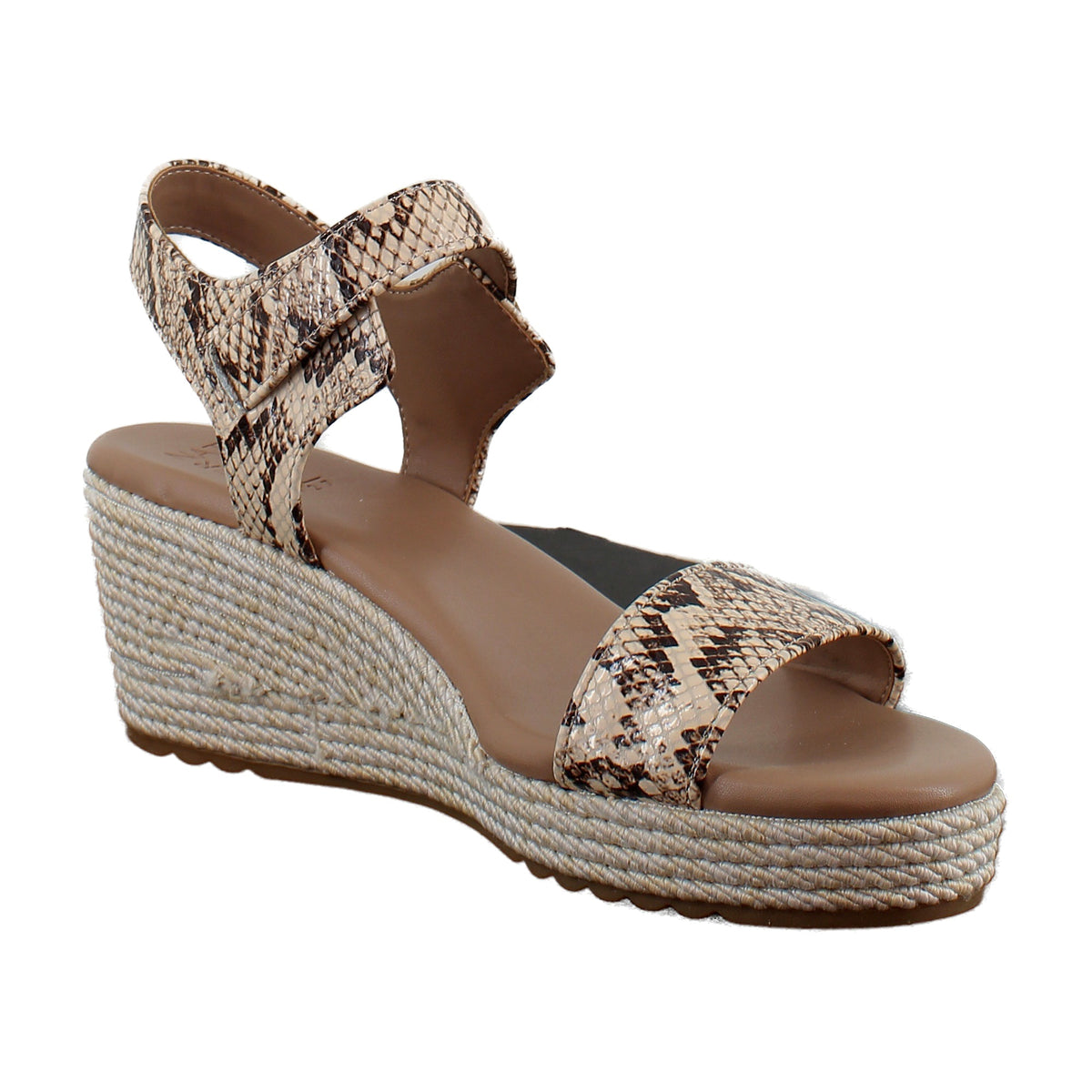 Beige Snake Print Leather