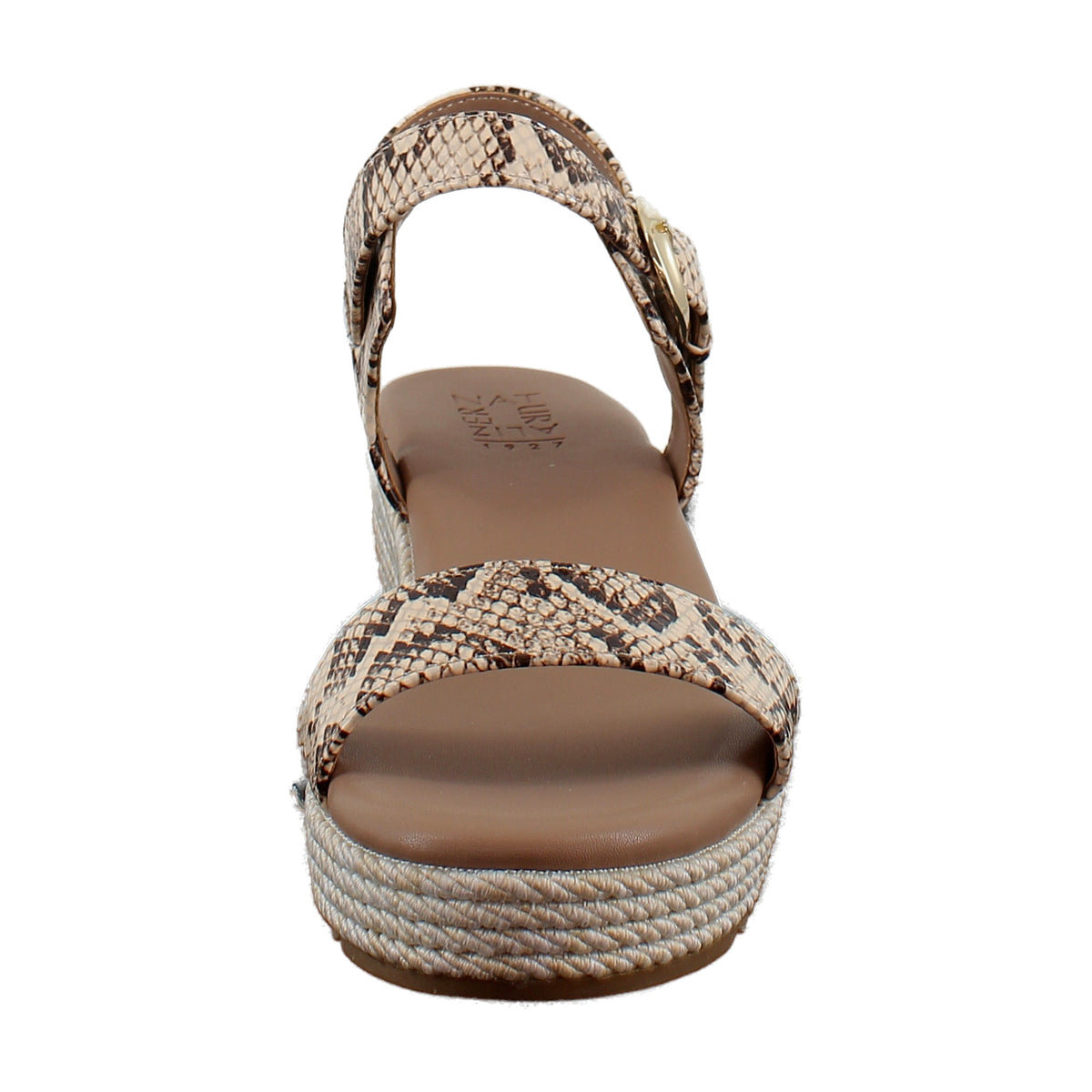 Beige Snake Print Leather