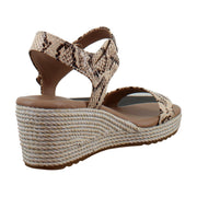Beige Snake Print Leather