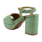 Green Multi Faux Raffia