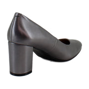 Gunmetal Metallic Leather