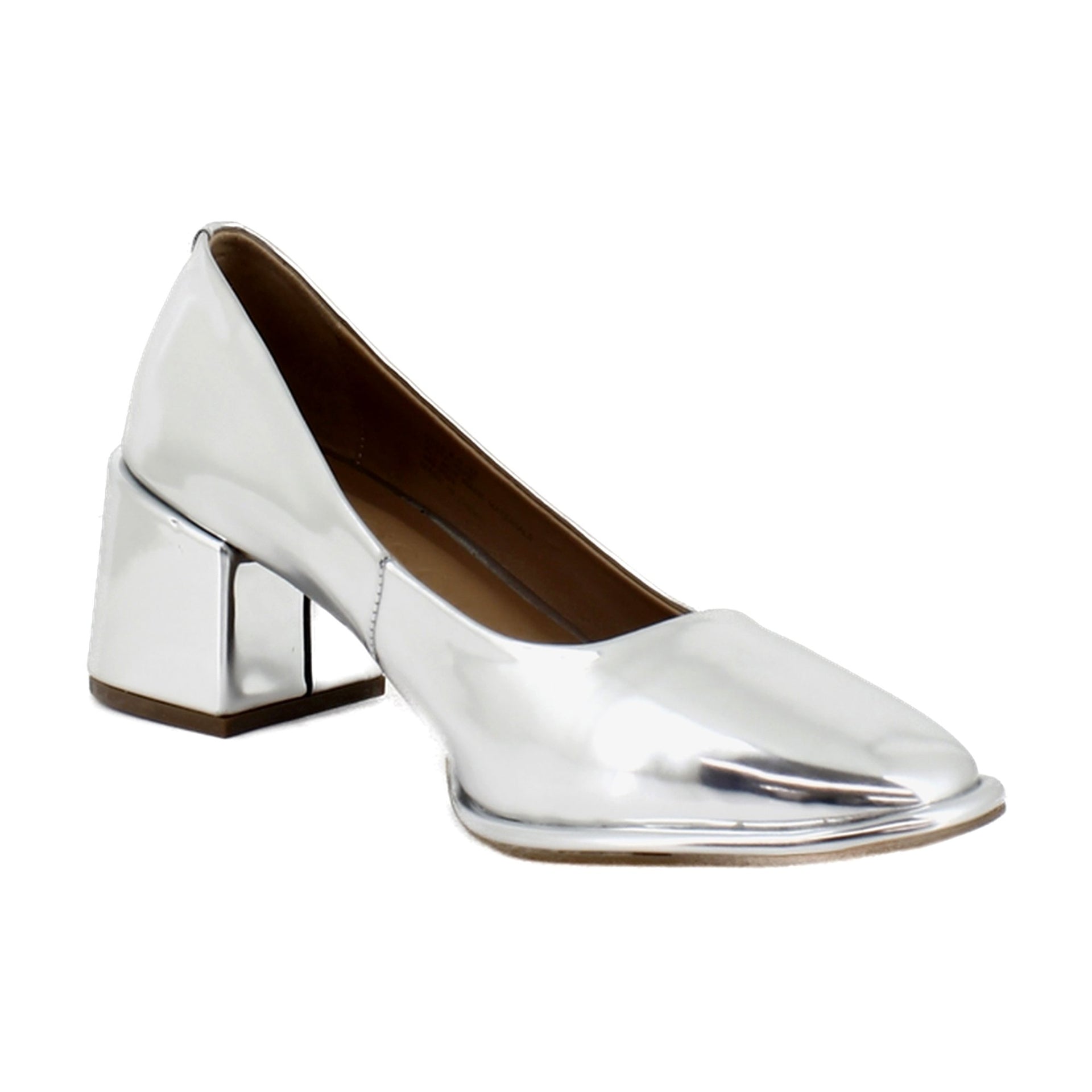 Silver Mirror Metallic Faux Leather