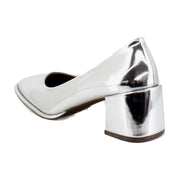 Silver Mirror Metallic Faux Leather