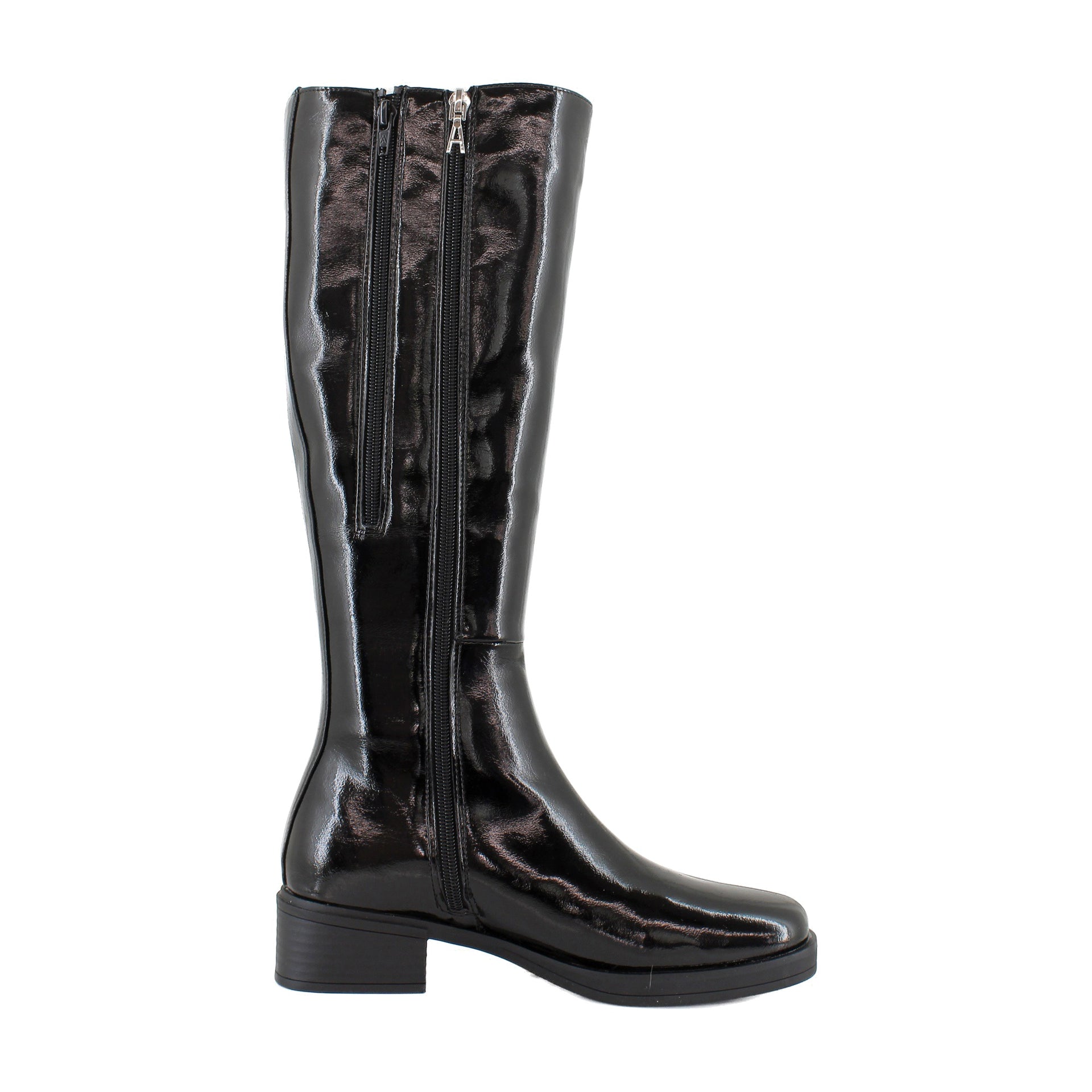 Black Patent Crinkle Faux Leather