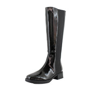 Black Patent Crinkle Faux Leather