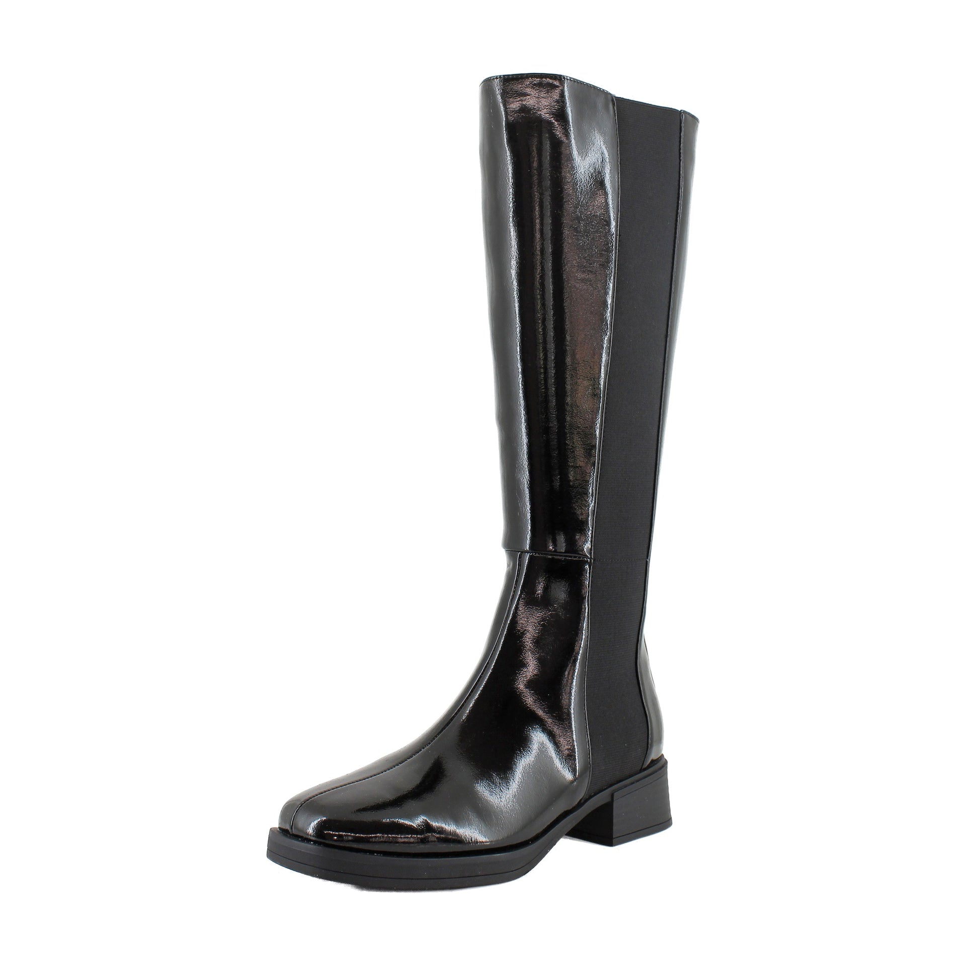 Black Patent Crinkle Faux Leather