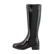 Black Patent Crinkle Faux Leather