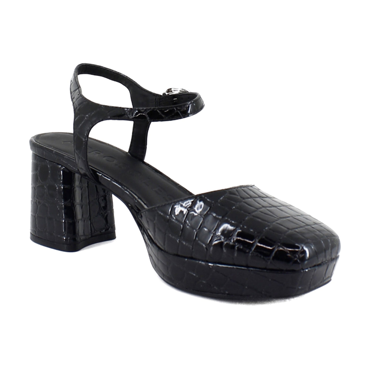 Black Croco Faux Leather