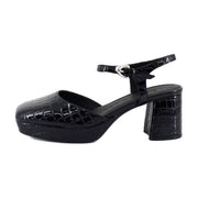Black Croco Faux Leather