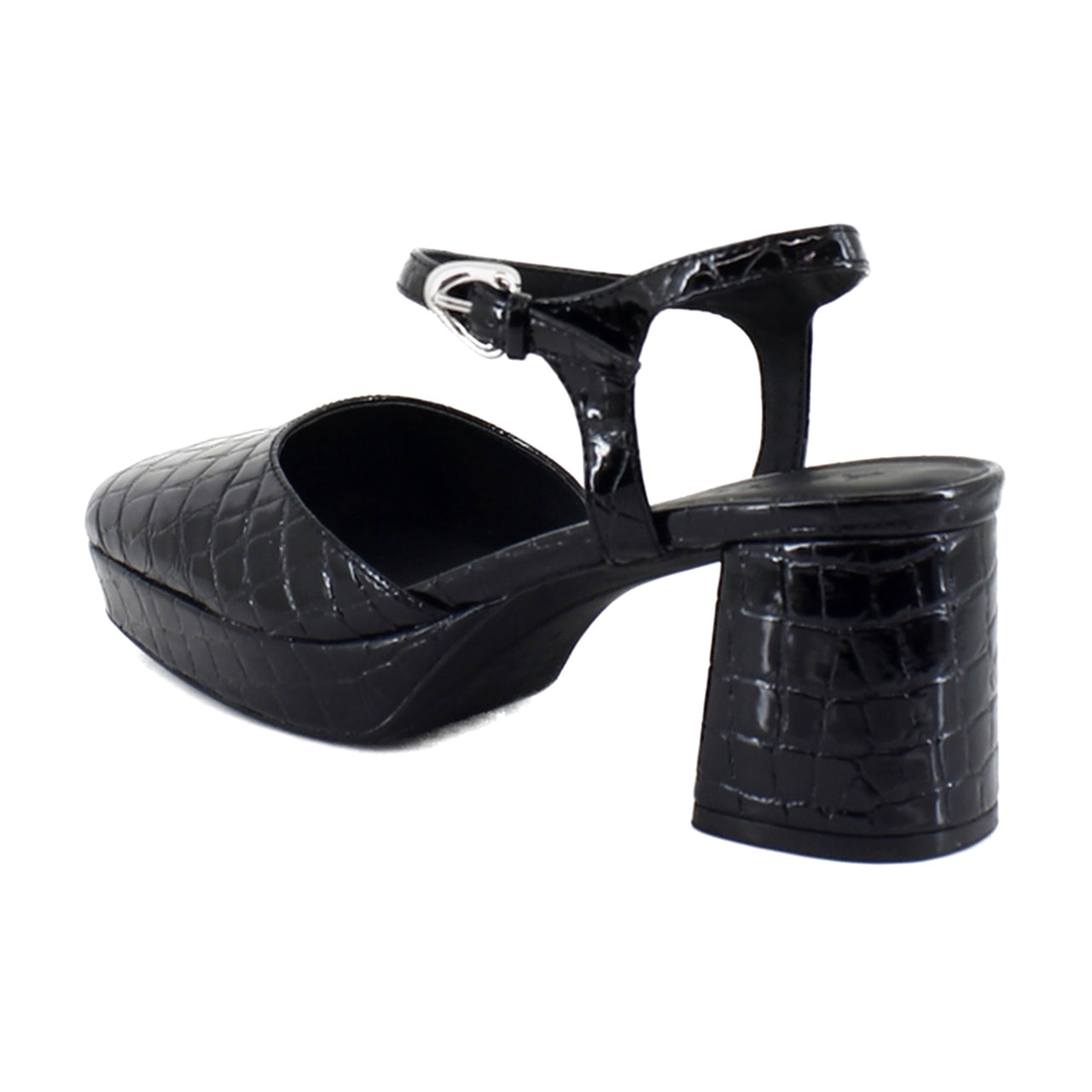 Black Croco Faux Leather