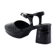 Black Croco Faux Leather