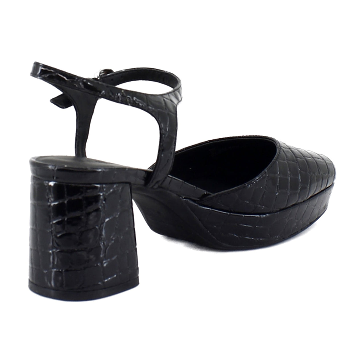 Black Croco Faux Leather