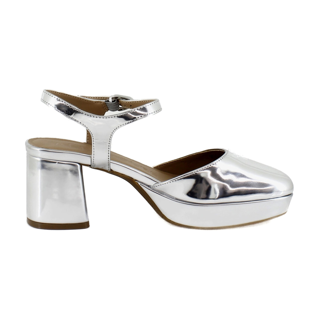 Silver Mirror Metallic Faux Leather