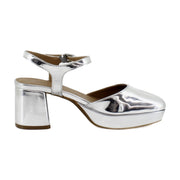 Silver Mirror Metallic Faux Leather