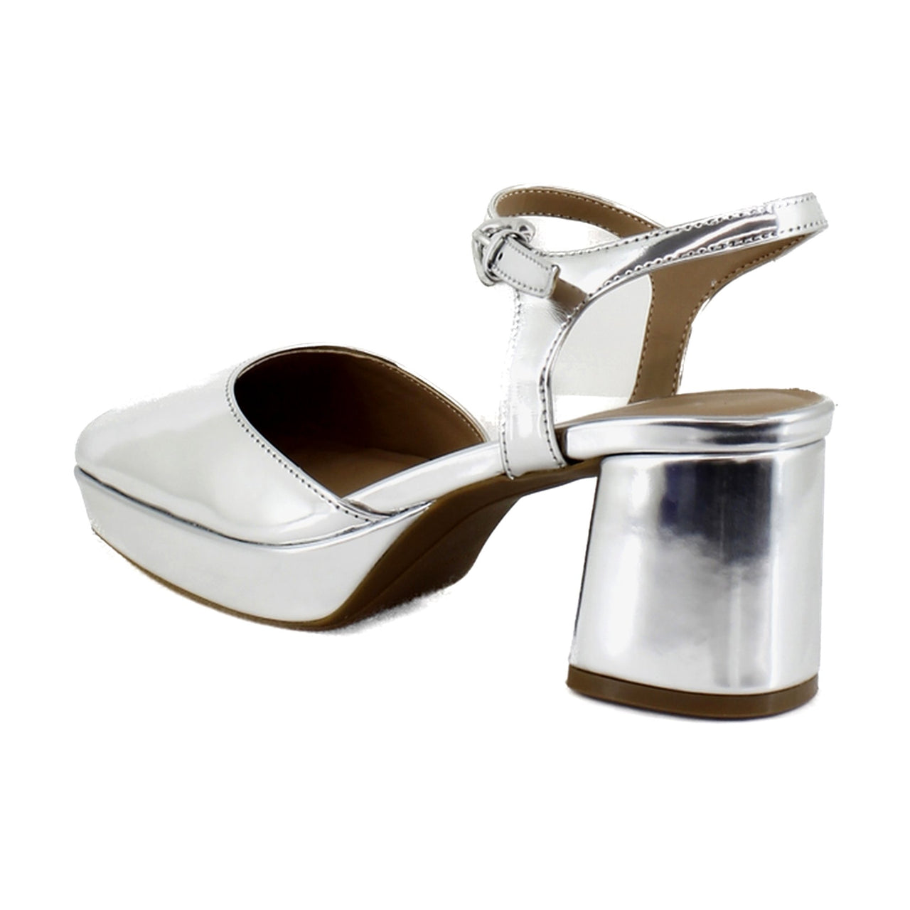 Silver Mirror Metallic Faux Leather