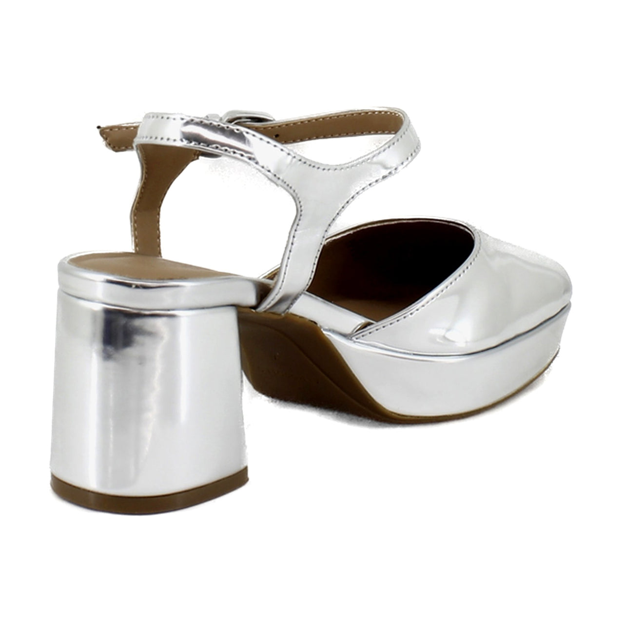 Silver Mirror Metallic Faux Leather