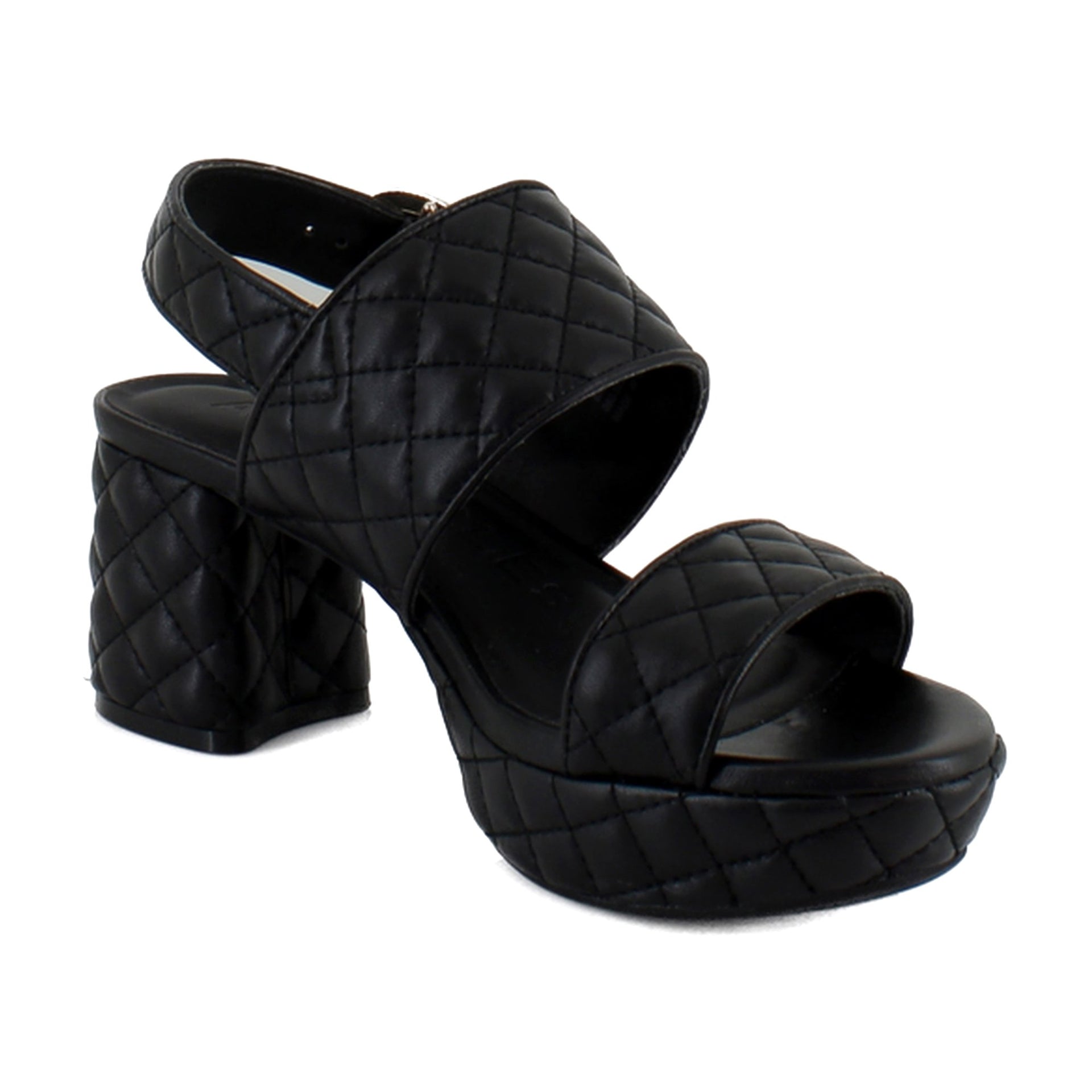 Black Quilted Leather