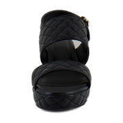 Black Quilted Leather