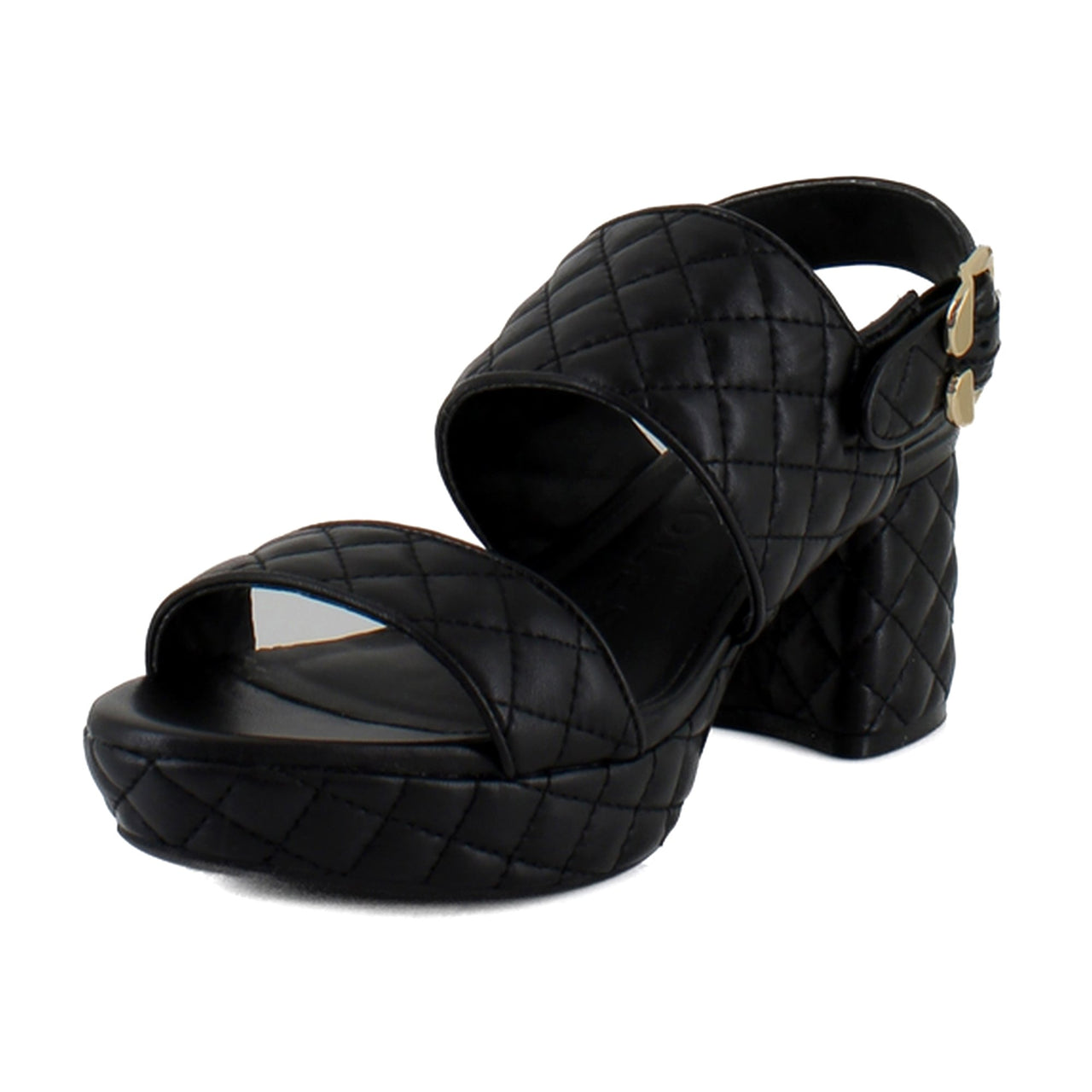 Black Quilted Leather