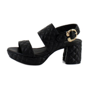 Black Quilted Leather