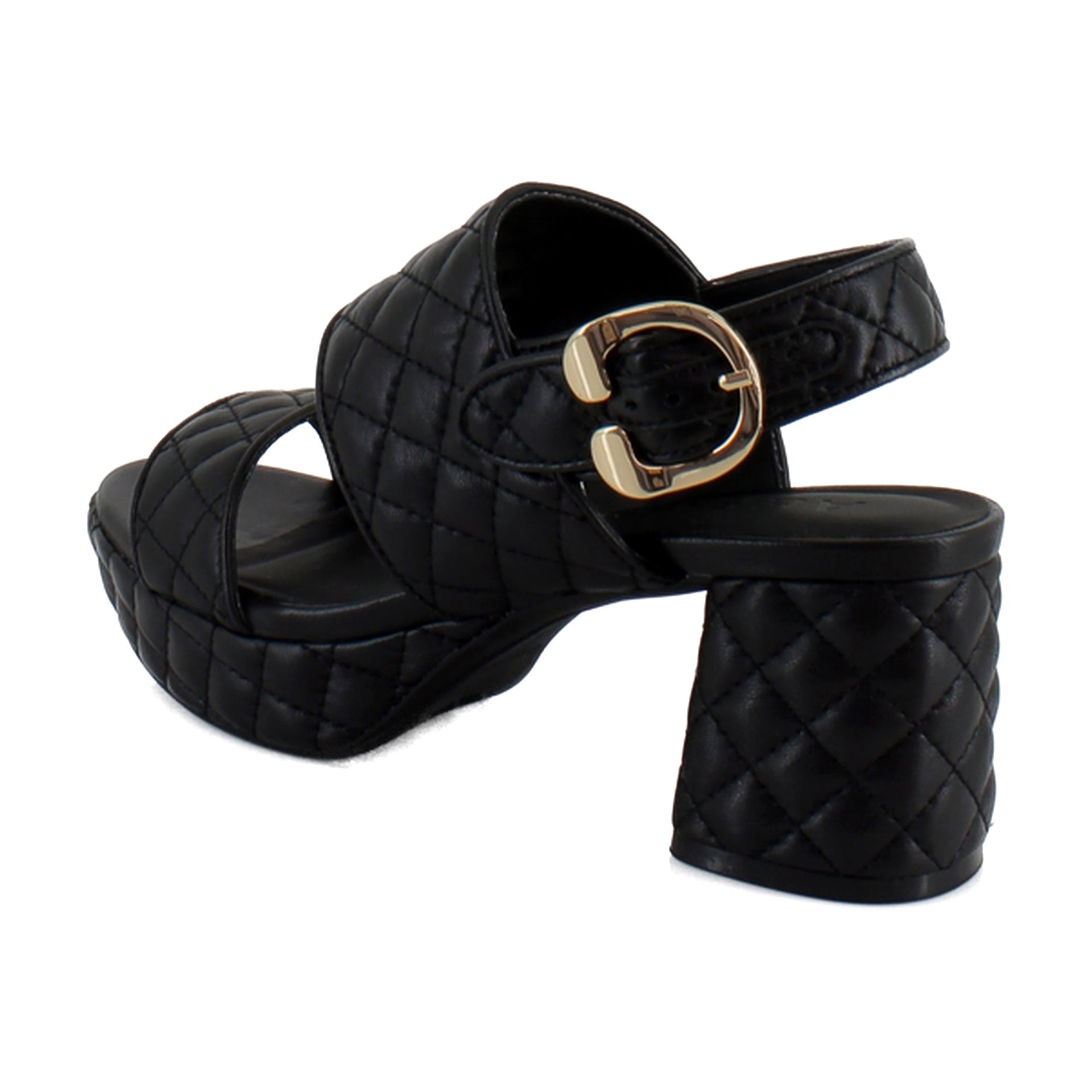 Black Quilted Leather