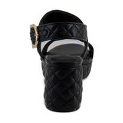 Black Quilted Leather