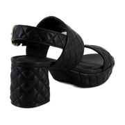 Black Quilted Leather