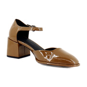 Tan Patent Faux Leather
