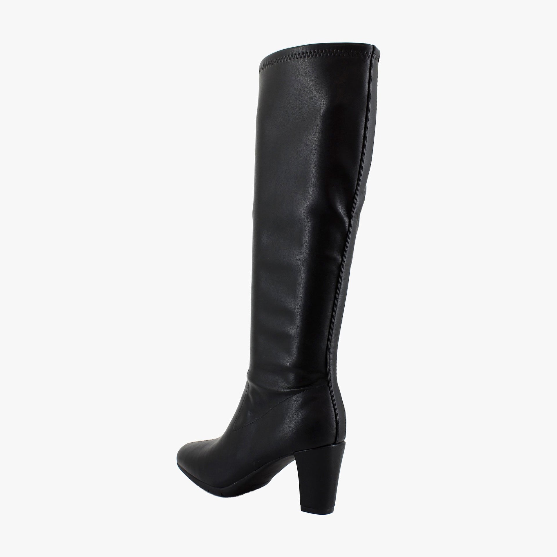 Black Stretch Faux Leather