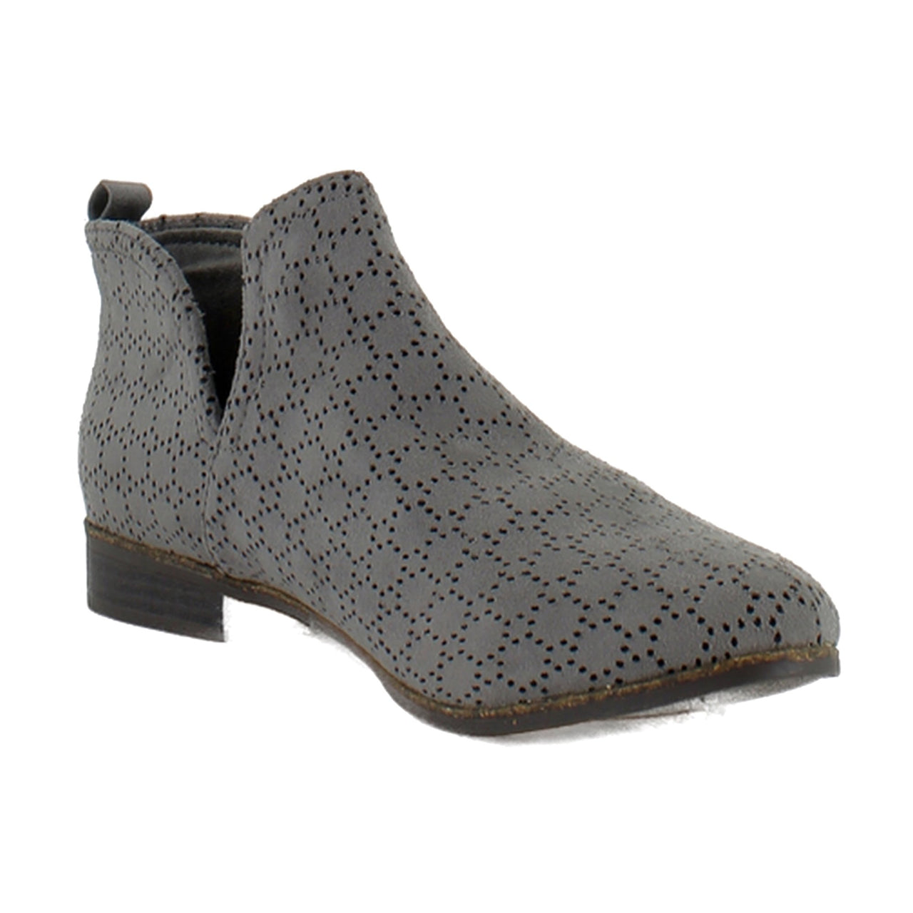 Dark Shadow Grey Perforated Microfiber Suede