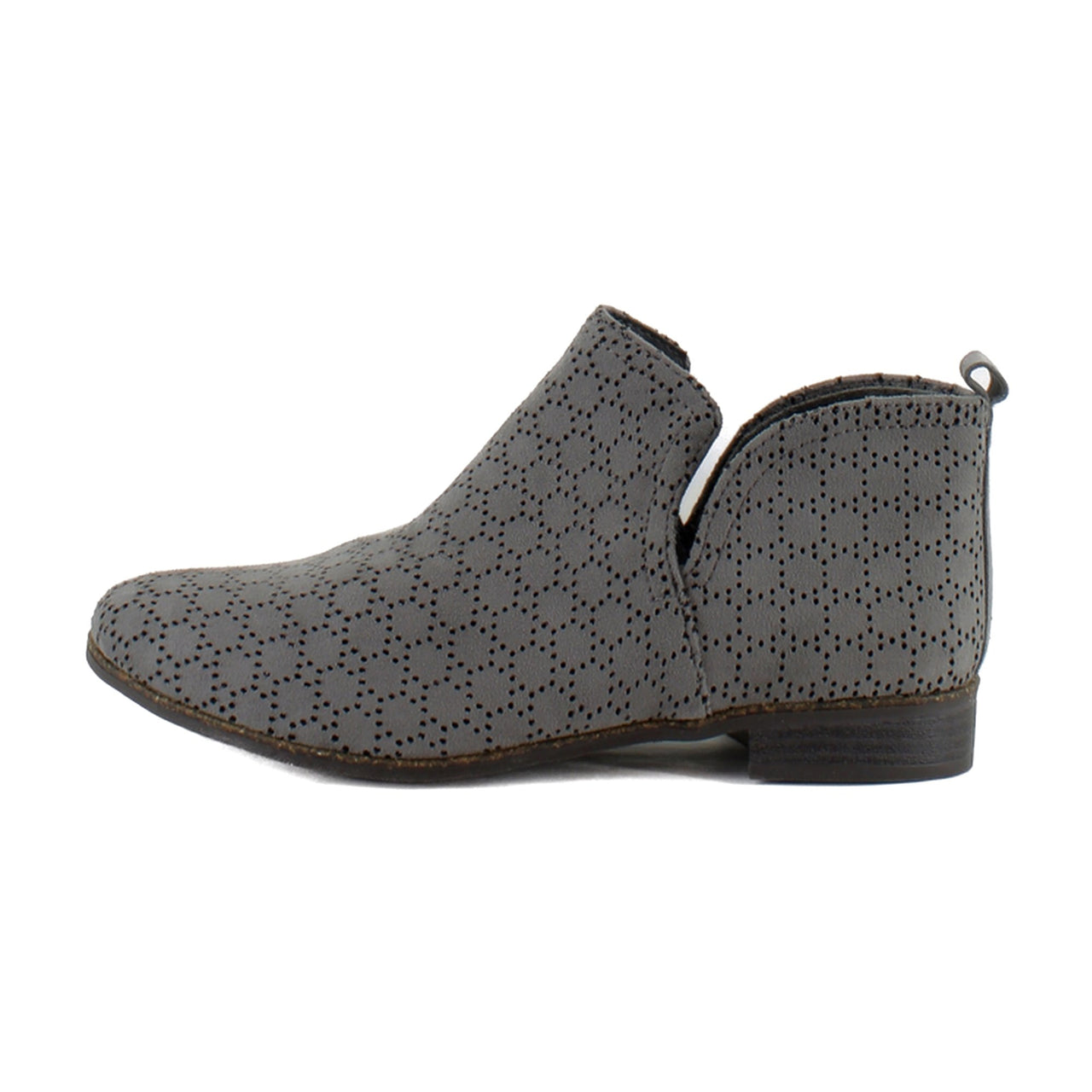 Dark Shadow Grey Perforated Microfiber Suede