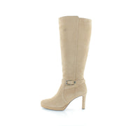 Taupe Suede Wide Calf