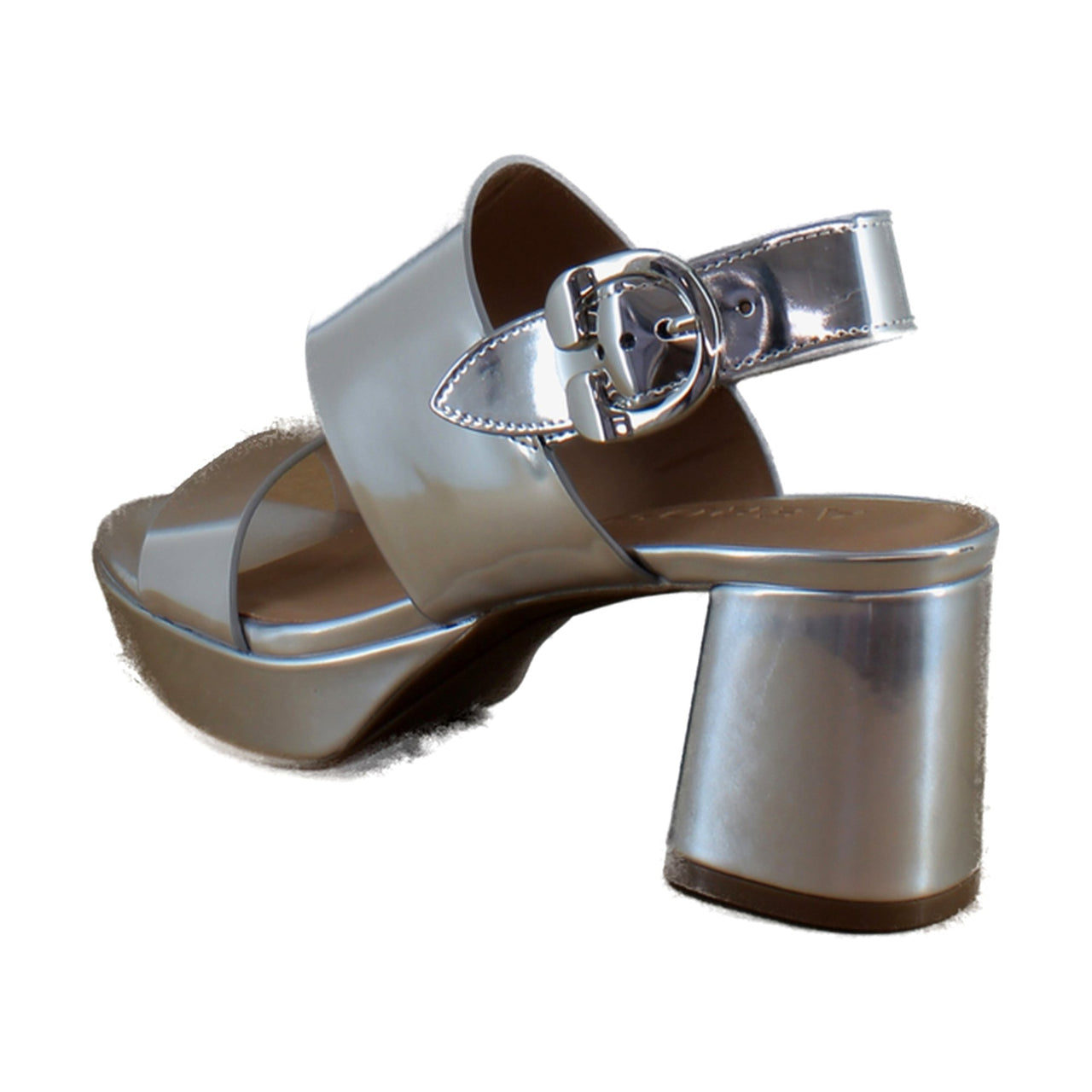 Silver Metallic Leather